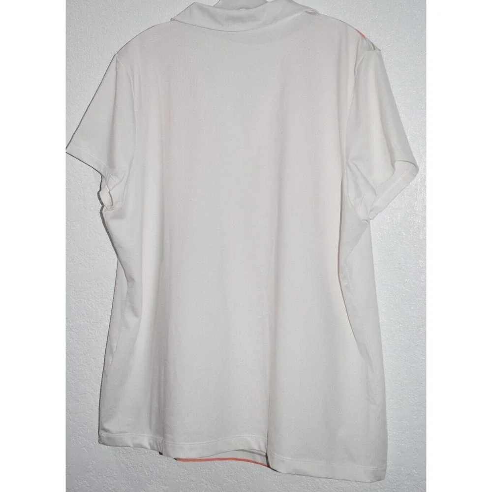 Chicos Zenergy Sz 3 (=XL) Activewear Shirt Stretch Stripe Top Short Slv Golf - Picture 2 of 16